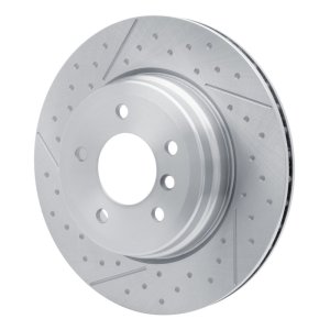 BMW 328I Brake Rotor (1) - Rear - R1 Concepts - Dimpled and Slotted - `06-`13